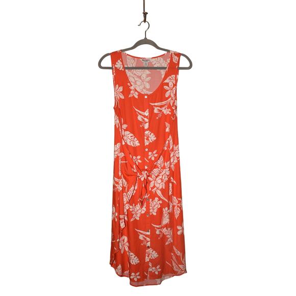 TOMMY BAHAMA NEW‎ $178 Hibiscus Hiatus Front Tie Sundress Orange Small - Picture 1 of 4
